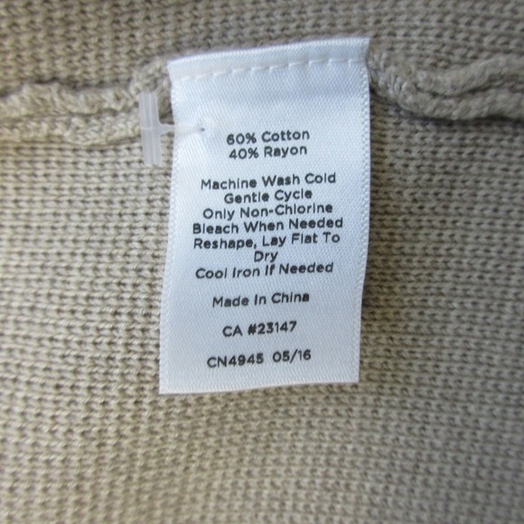 Talbots Knit Blazer Jacket Woman 3X Beige Striped Cotton Rayon Casual Chic 984 - Picture 4 of 8